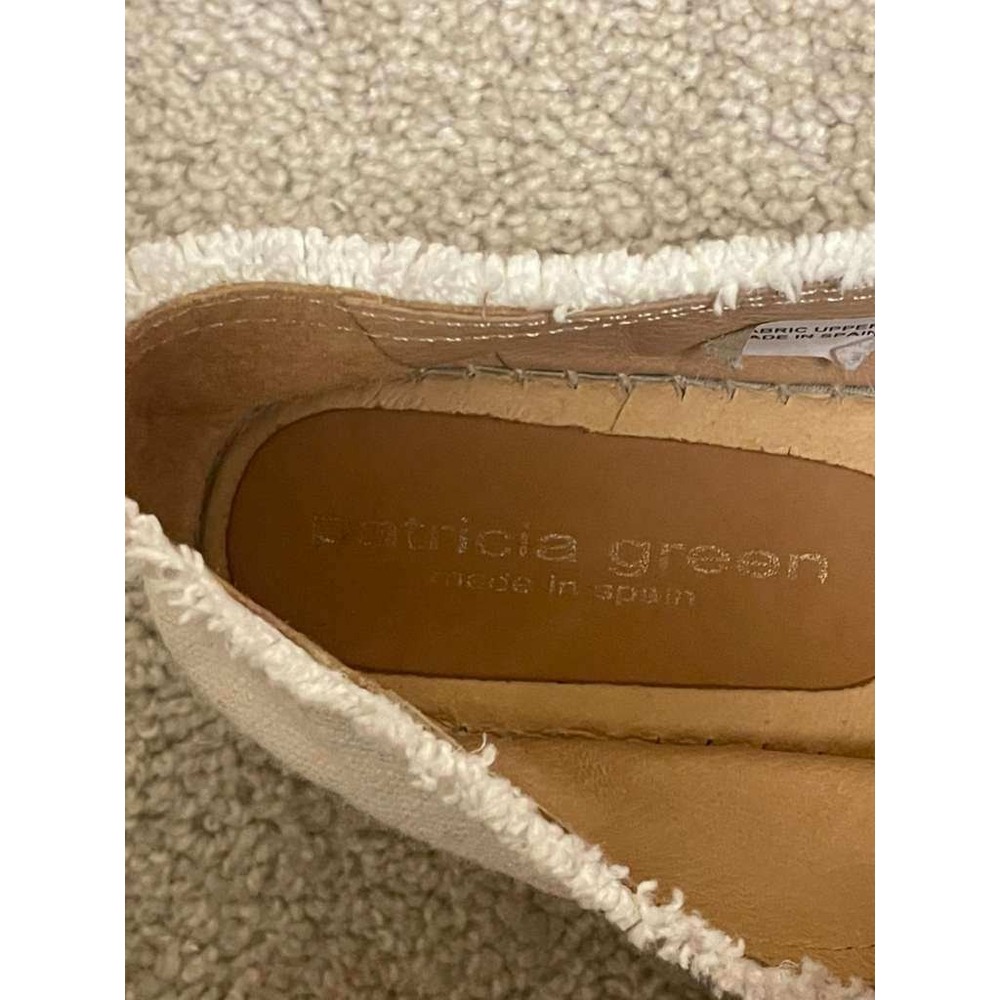 Patricia Green Womens Espadrille Flats Cream Beige Frayed Canvas Slip On Size 10 - Picture 2 of 9